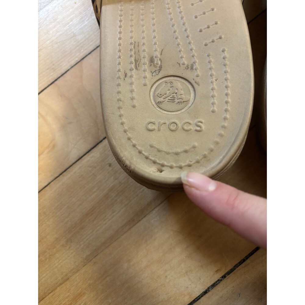 Crocs Patricia II Leopard 10 Cheetah Print Wedge Strappy Slides Sandals - Picture 4 of 6